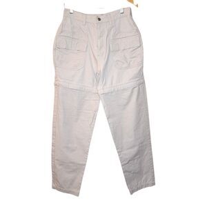 REI Explorer Women Convertible Pants Shorts 100% Cotton Beige Size 12 Zip Off